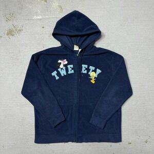 Y2k Looney Tunes Tweety Bird‎ Fleece Zipup Hoodie Size XXL